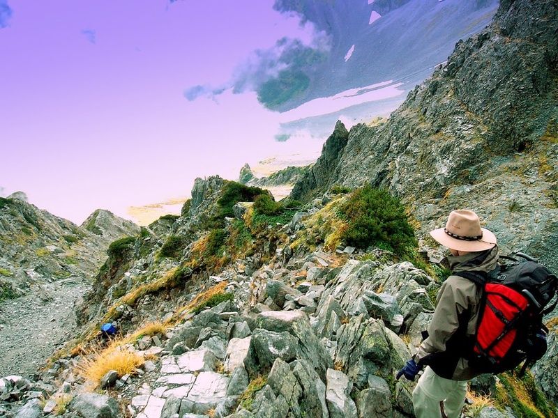 Guy hiking in Japan