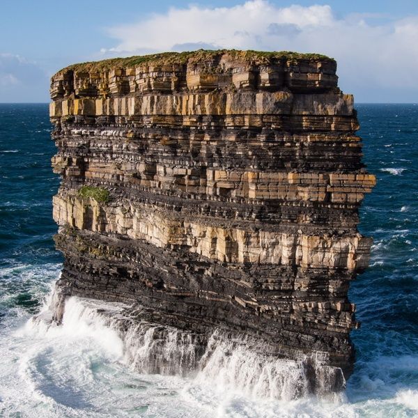 Visiting the awesome Irish Sea Stacks is a cool thing to do in Ireland