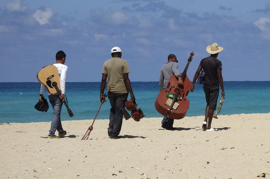 local cubans on beach