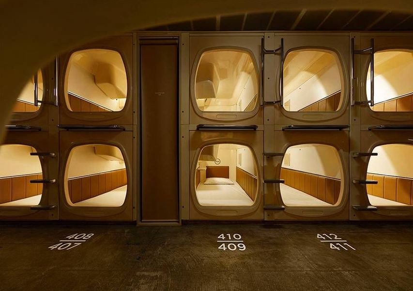 Sleeping in a capsule hotel is what to do in Shibuya Japan