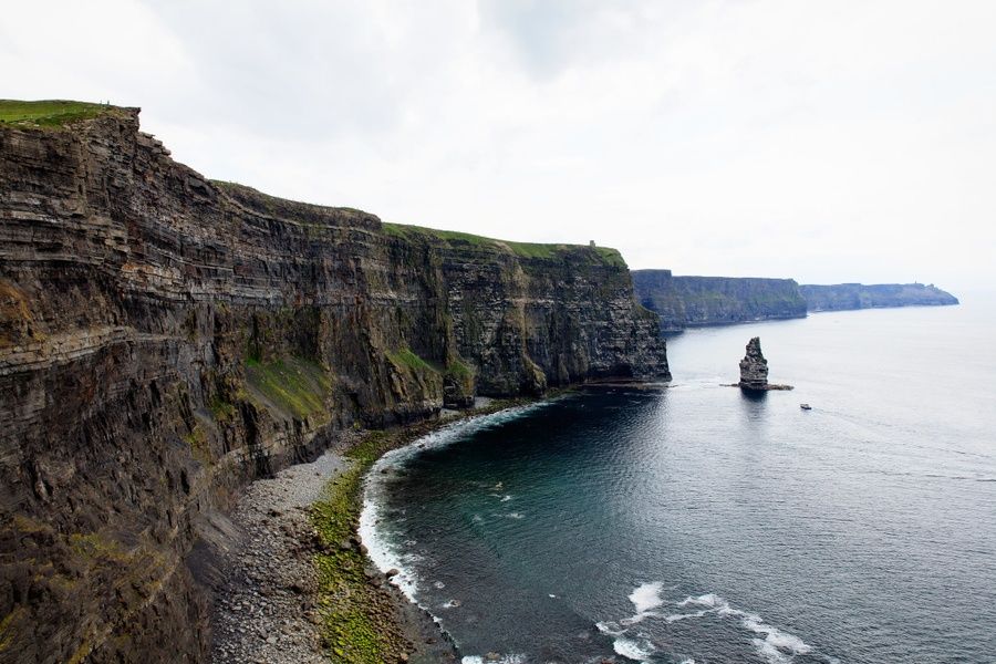 Seeing the Cliffs of Moher from below is a cool thing to do in Ireland