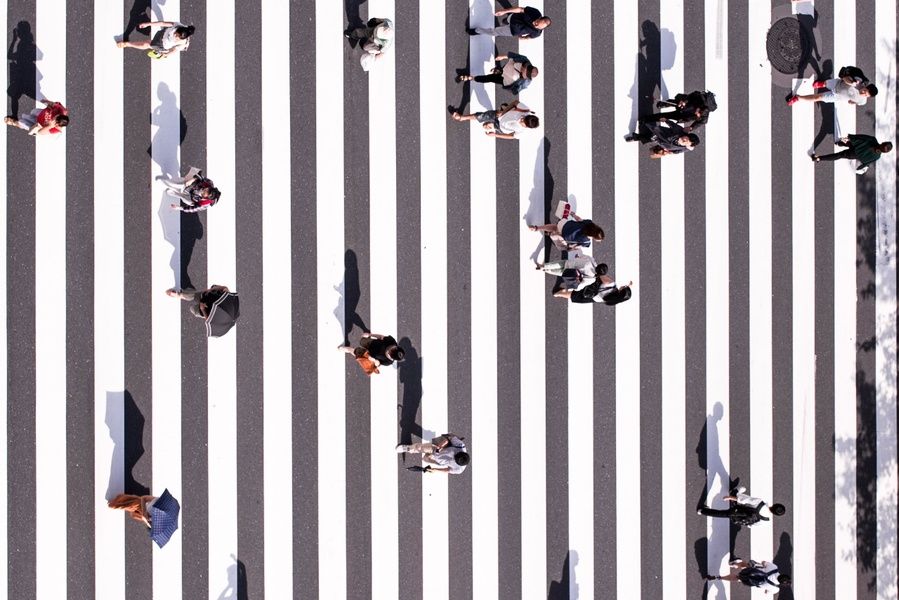 Shoppers at Shibuya Crossing in Japan