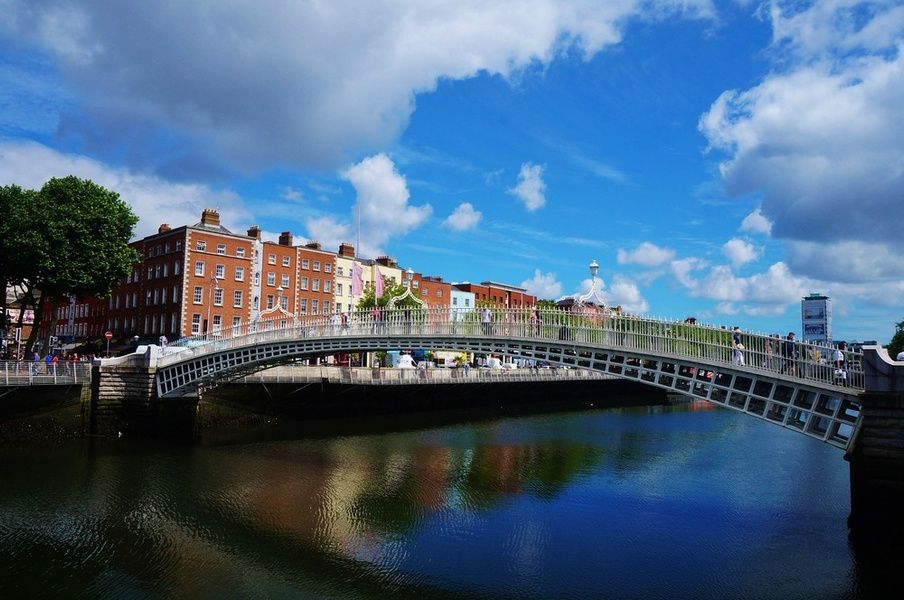 Strolling across Hapenny Bridge is a fun thing to do in Dublin