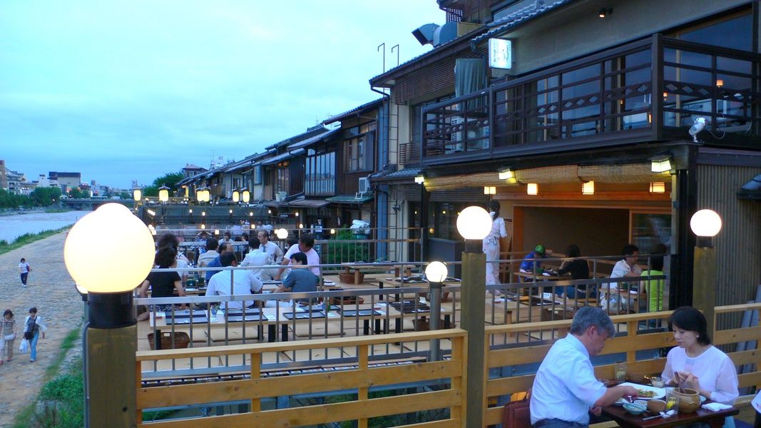 Pontocho restaurants in Kyoto, Japan