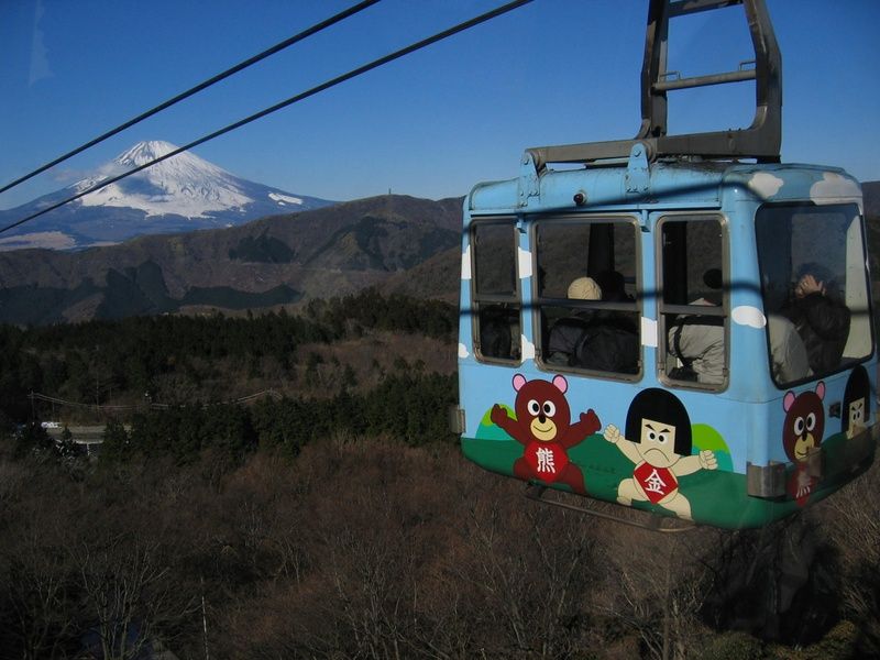 Hakone Ropeway has cable cars to active volcanoes in Japan