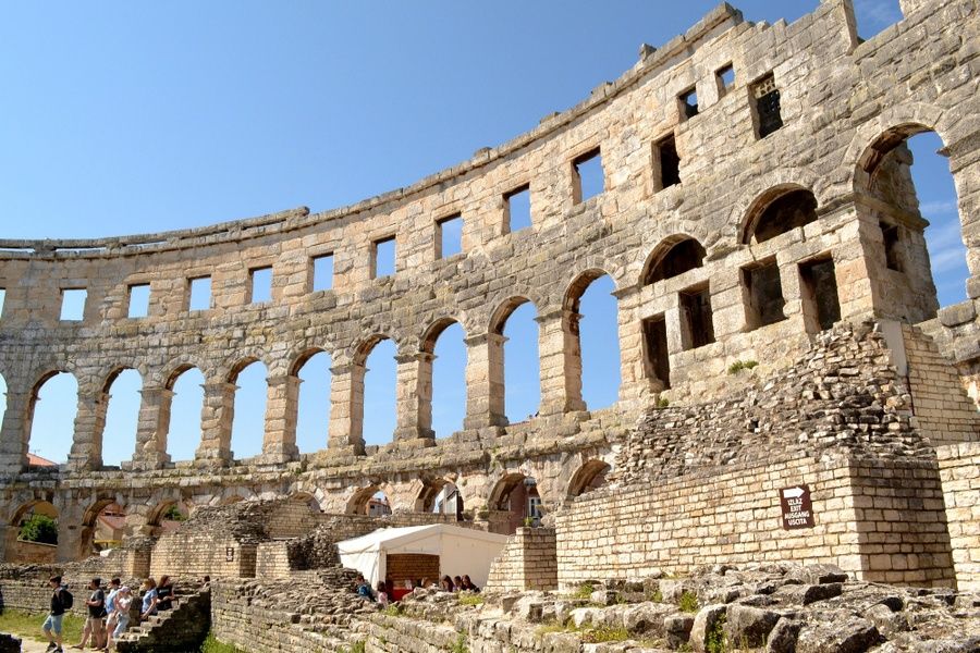 Visiting Roman ruins in Pula is one of the best things to do in Croatia