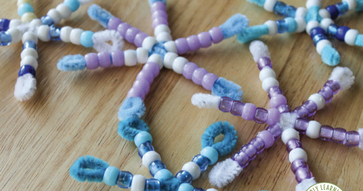 DIY Snowflake Decorations with Pipe Cleaners and Beads