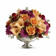 Thanksgiving flowers centerpieces luxury orange roses and gladiolus Thanksgiving centerpiece