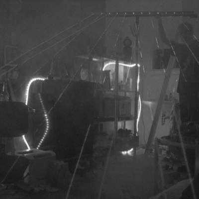 When testing the lasers for the first time, the beams were pointing randomly in each direction.
They were mounted by drilling holes in a wooden board and sticking them in there.

This was obviously not a good idea, so later on we used another type of mounting.