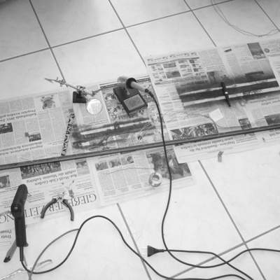 For the receiver I used a wiring duct to hold the light sensors