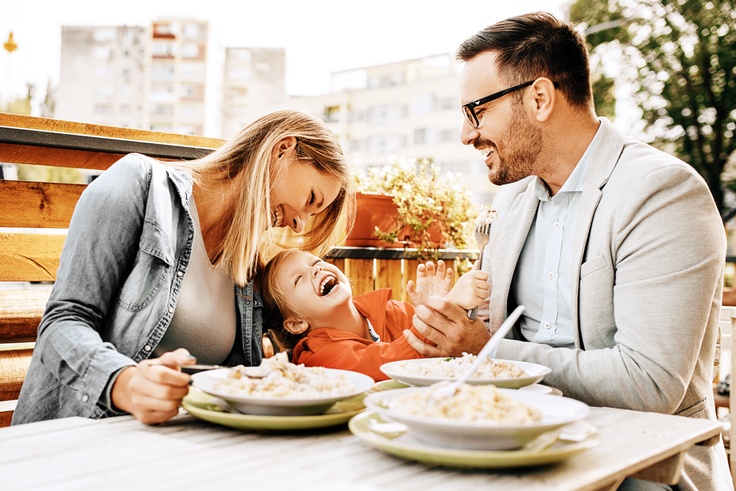 family at brunch