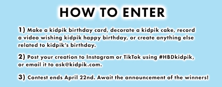 How to enter kidpik's 5th birthday contest
