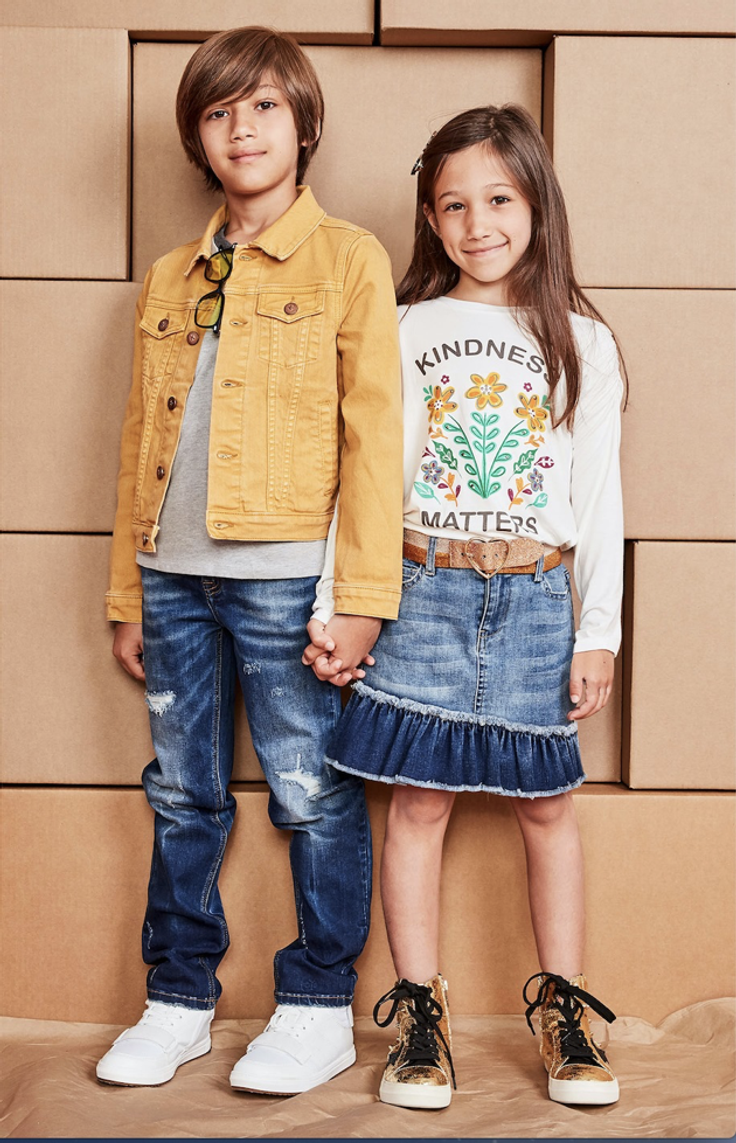 Children wearing kidpik clothes