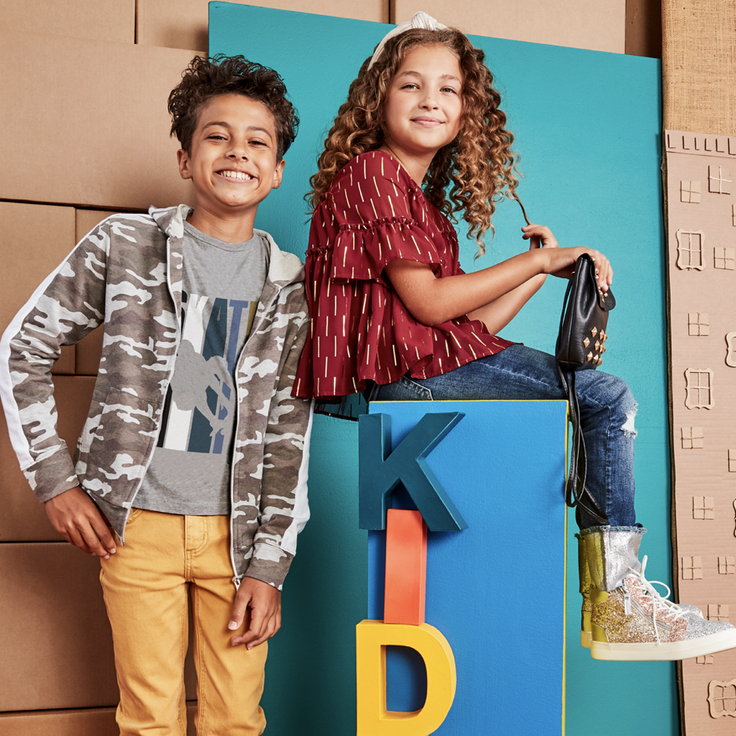 Kids in clothing subscription outfits