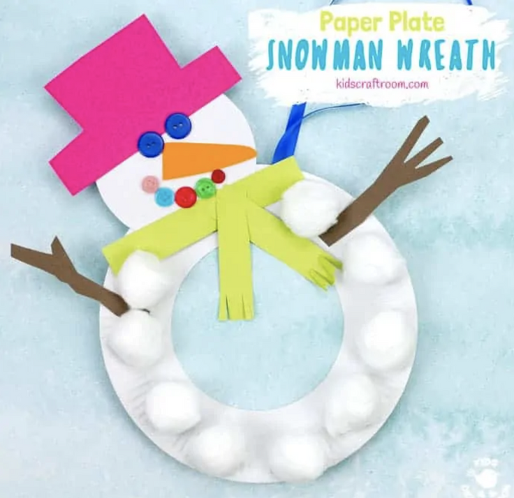 paper plate snowman craft