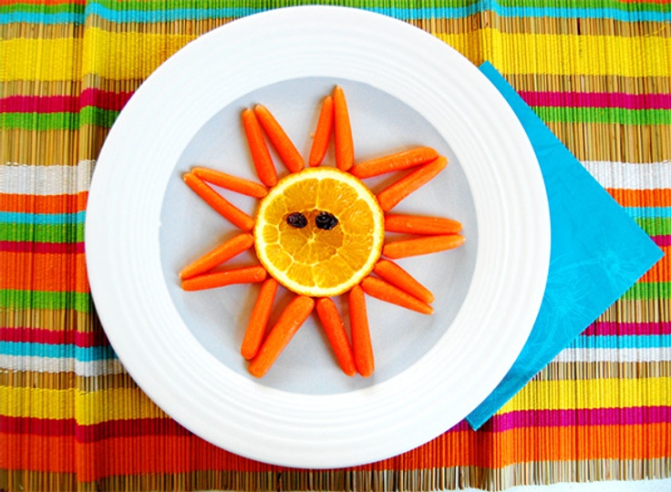 Carrots and oranges that look like a sun