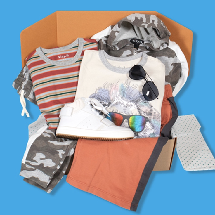 subscription box laydown for boys clothes