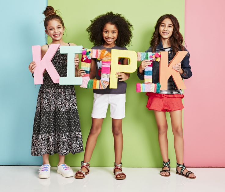 three girls wearing kidpik summer outfits