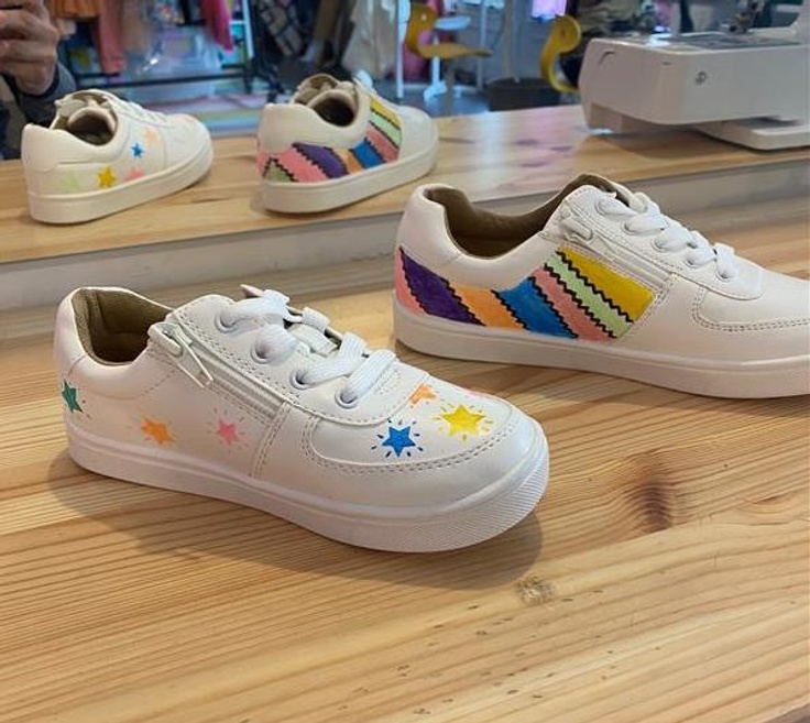 Fun Custom DIY Sneakers Activity for Kids with Project Runway Star