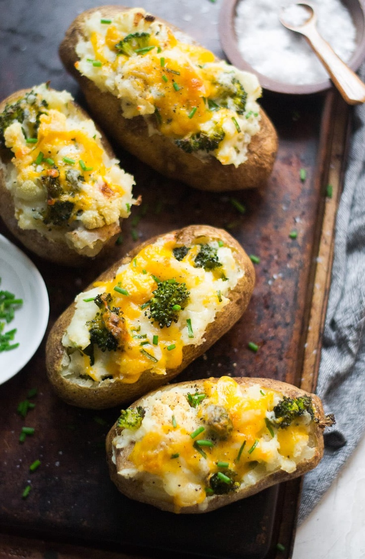 Baked potatoes with cheese