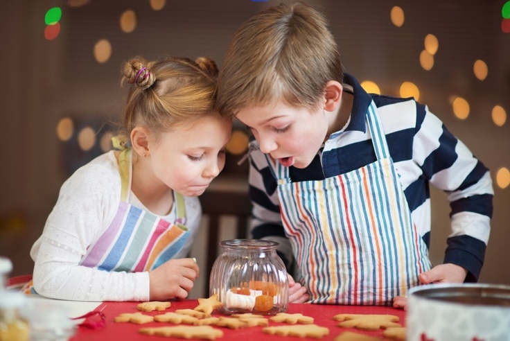 Kids making Sugar Cookies