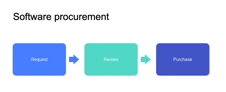 The software procurement process outlined pictorially