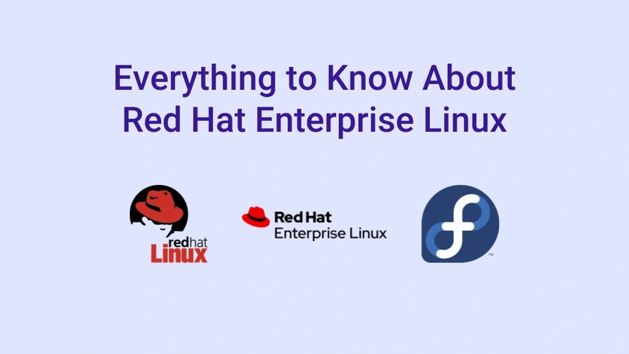 image with title everything to know about red hat enterprise linux and their logos