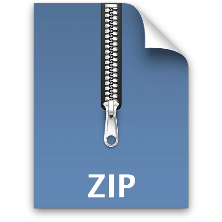 image of a zip file showing a zipper